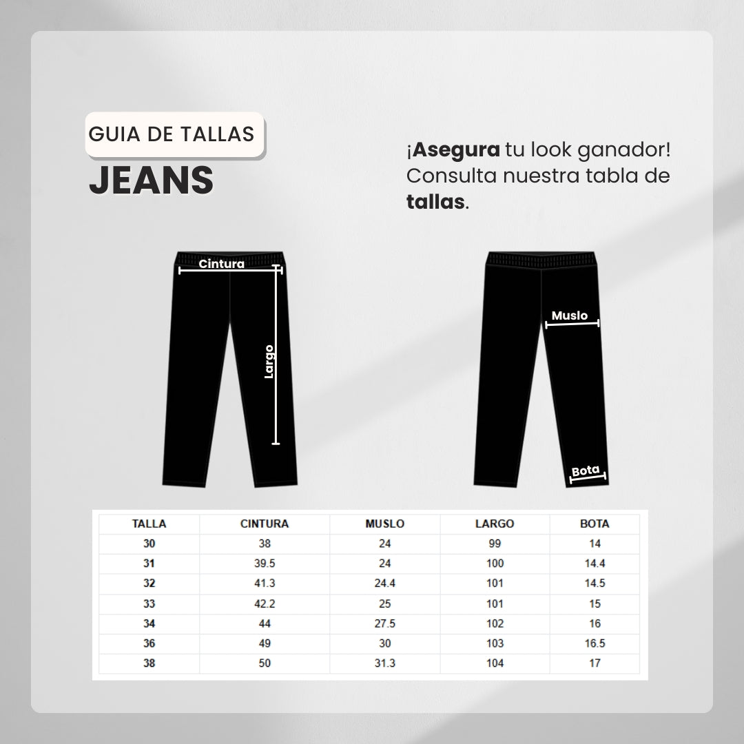 Guía de tallas Jean LEW LEZF019 Azul Para Hombre
