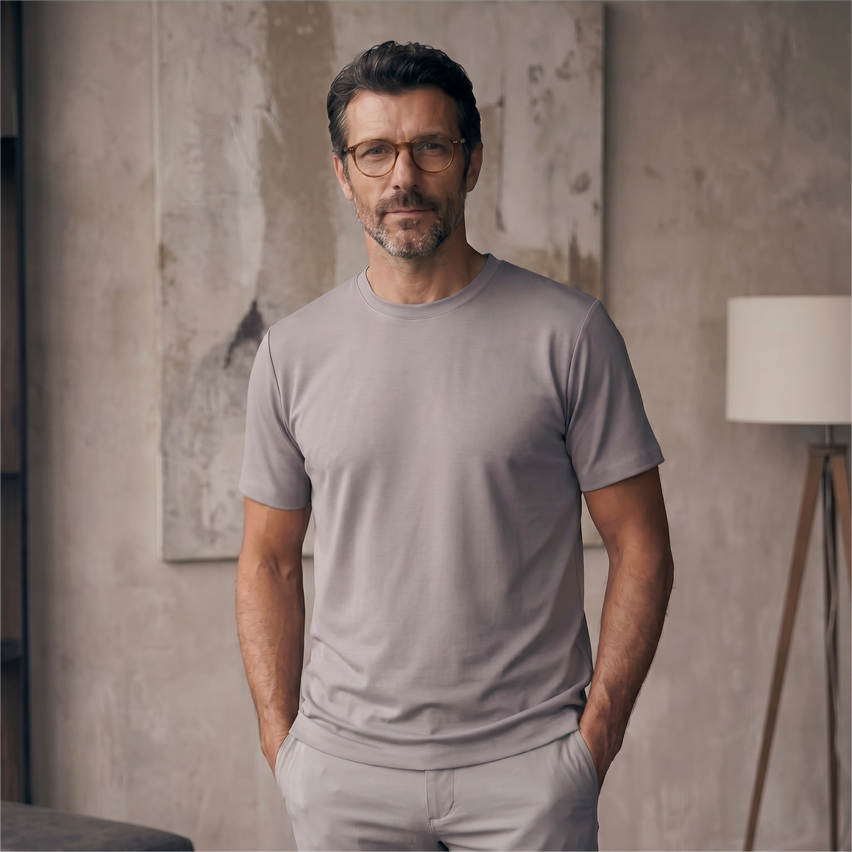 Camiseta 25D657-1 Gris Oscuro Para Hombre