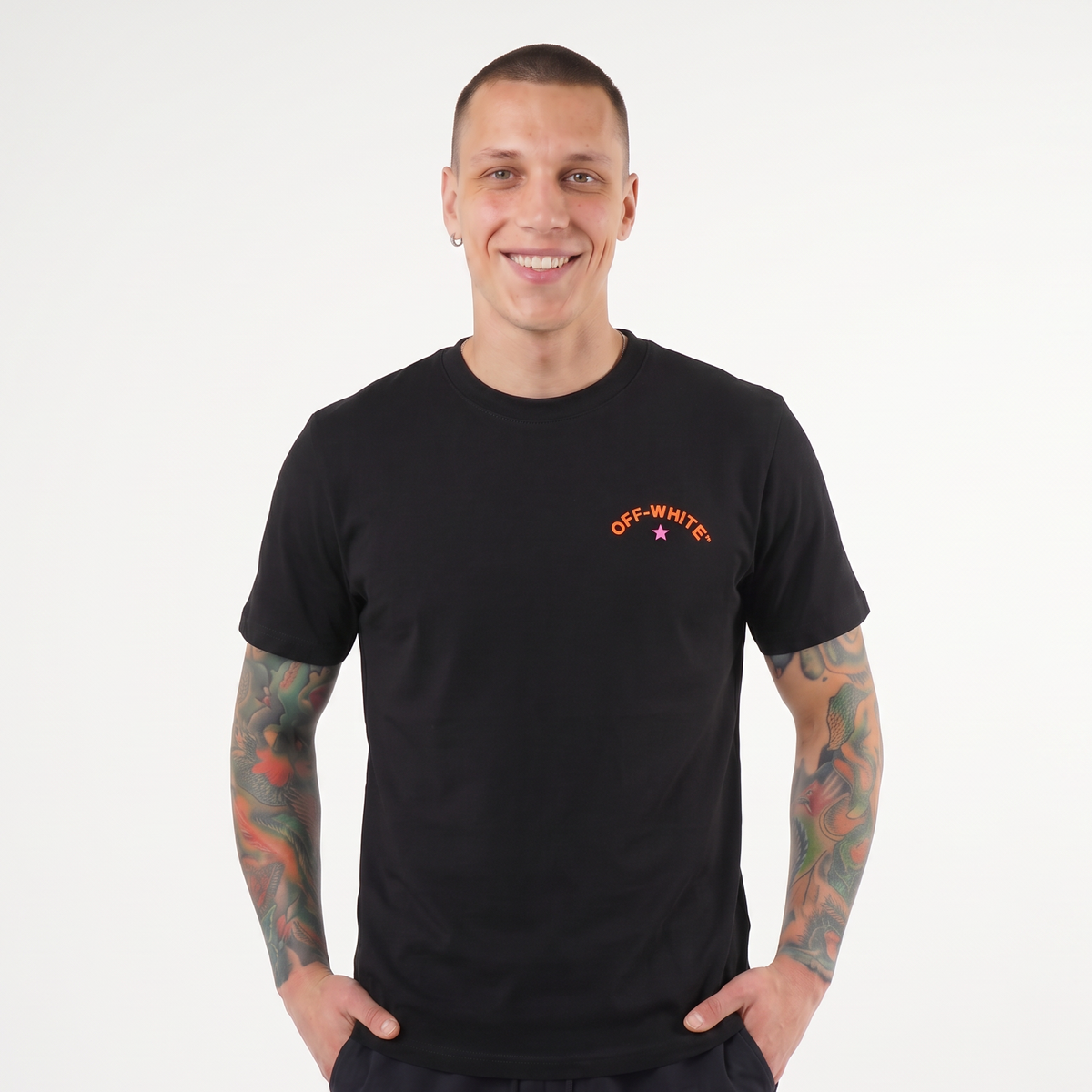 Camiseta 66792 Estampada Negra Para Hombre