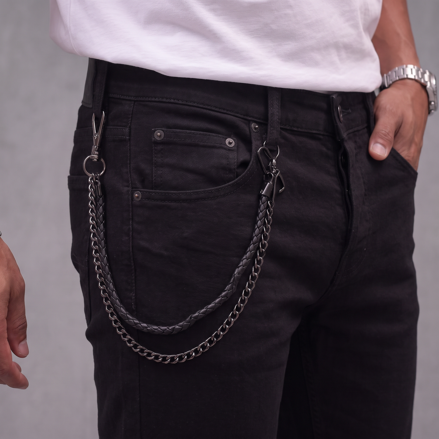 Jean DSQ DS157-2 Negro Para Hombre
