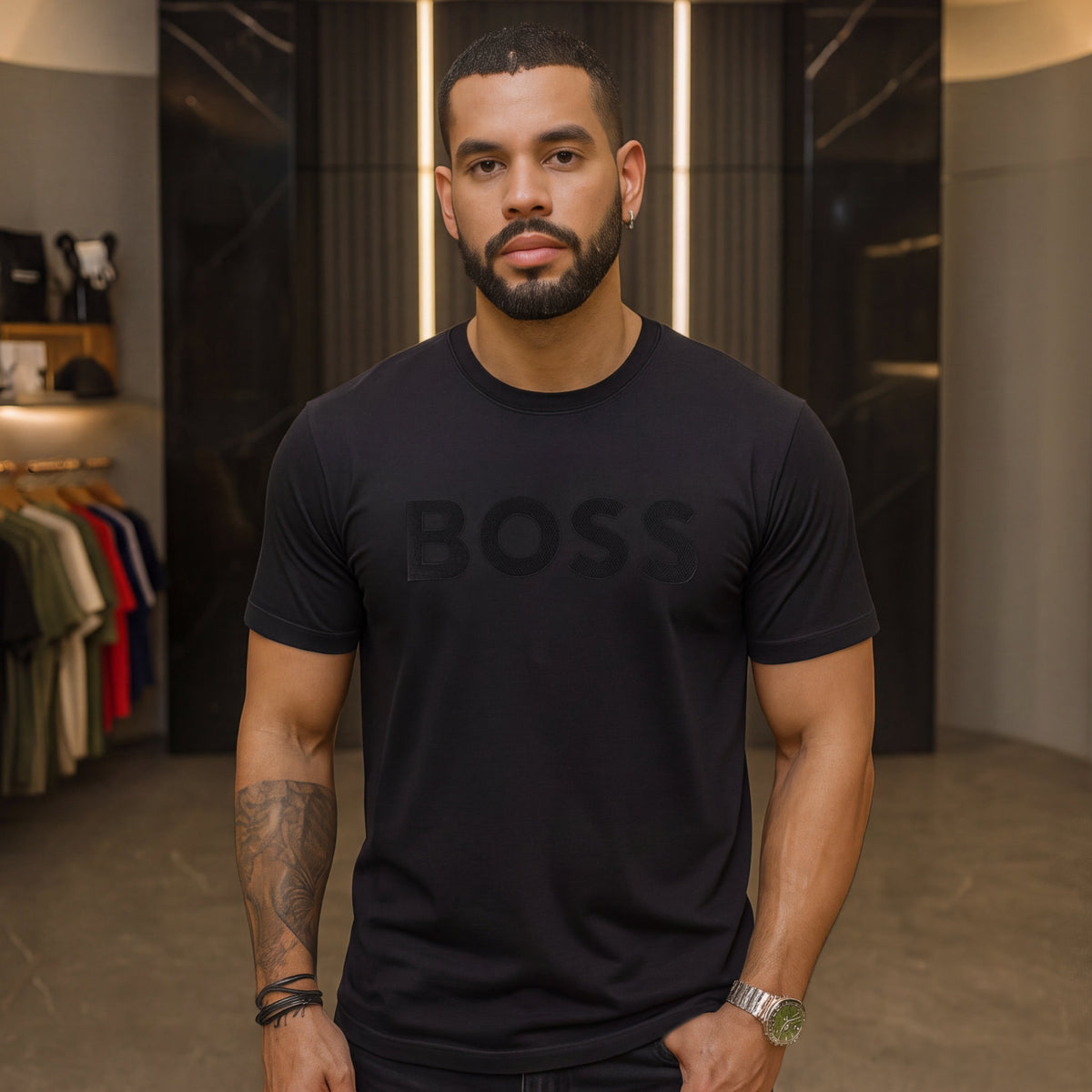 Camiseta 786656 Estampada Negra Para Hombre