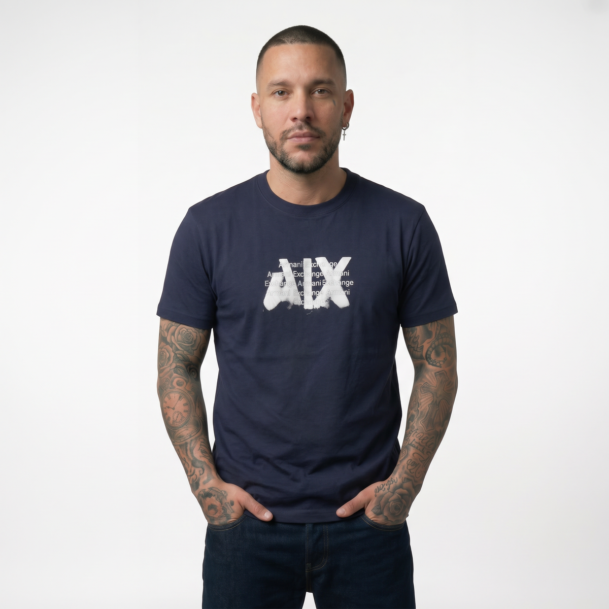 Camiseta 786877 Estampada Azul Oscuro Para Hombre