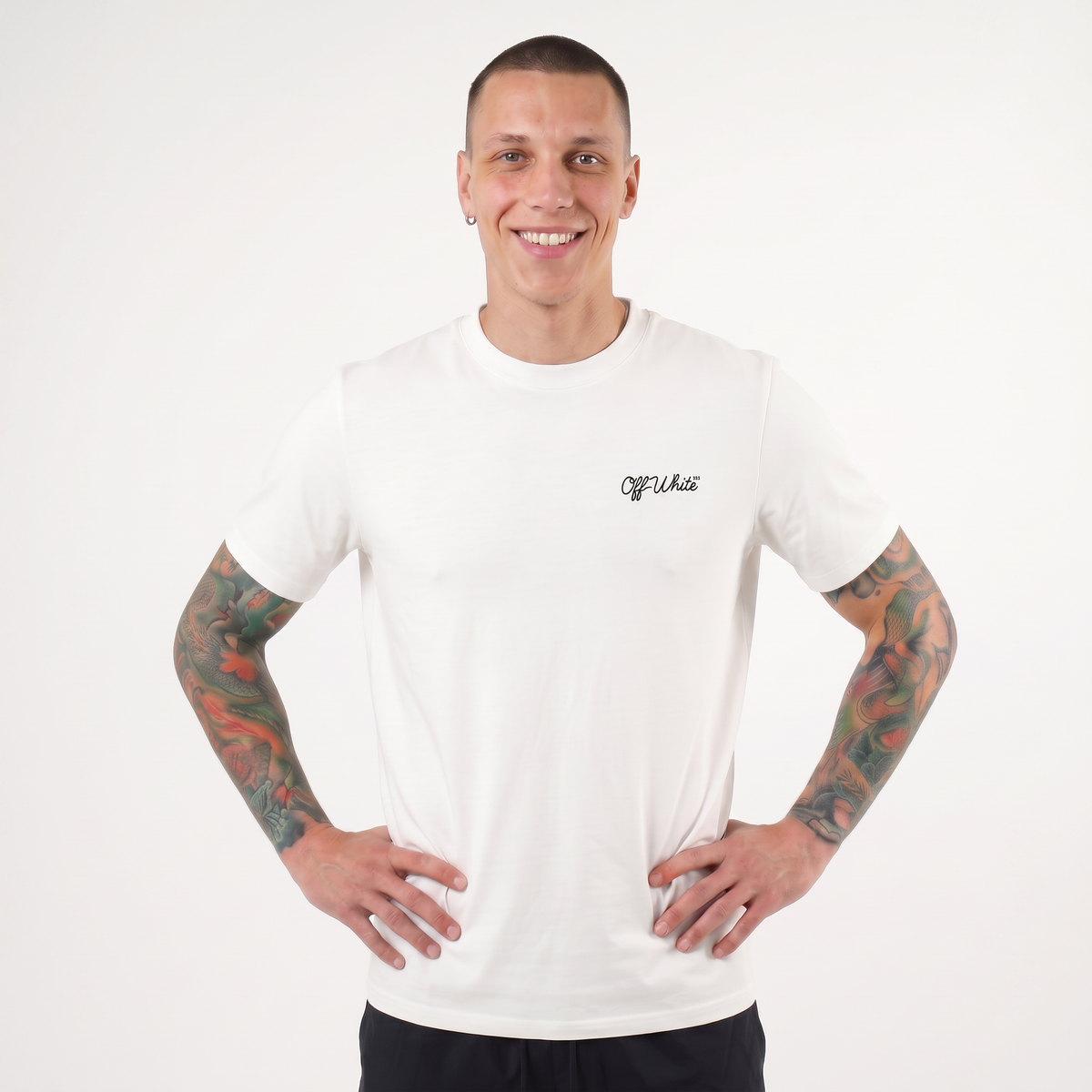 Camiseta 66789 Estampada Blanca Para Hombre