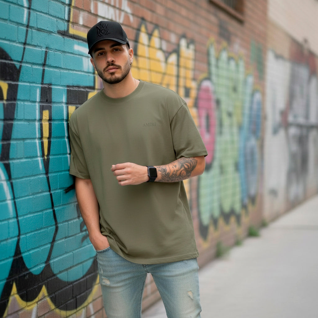 Camiseta 834034 Oversize Verde Para Hombre