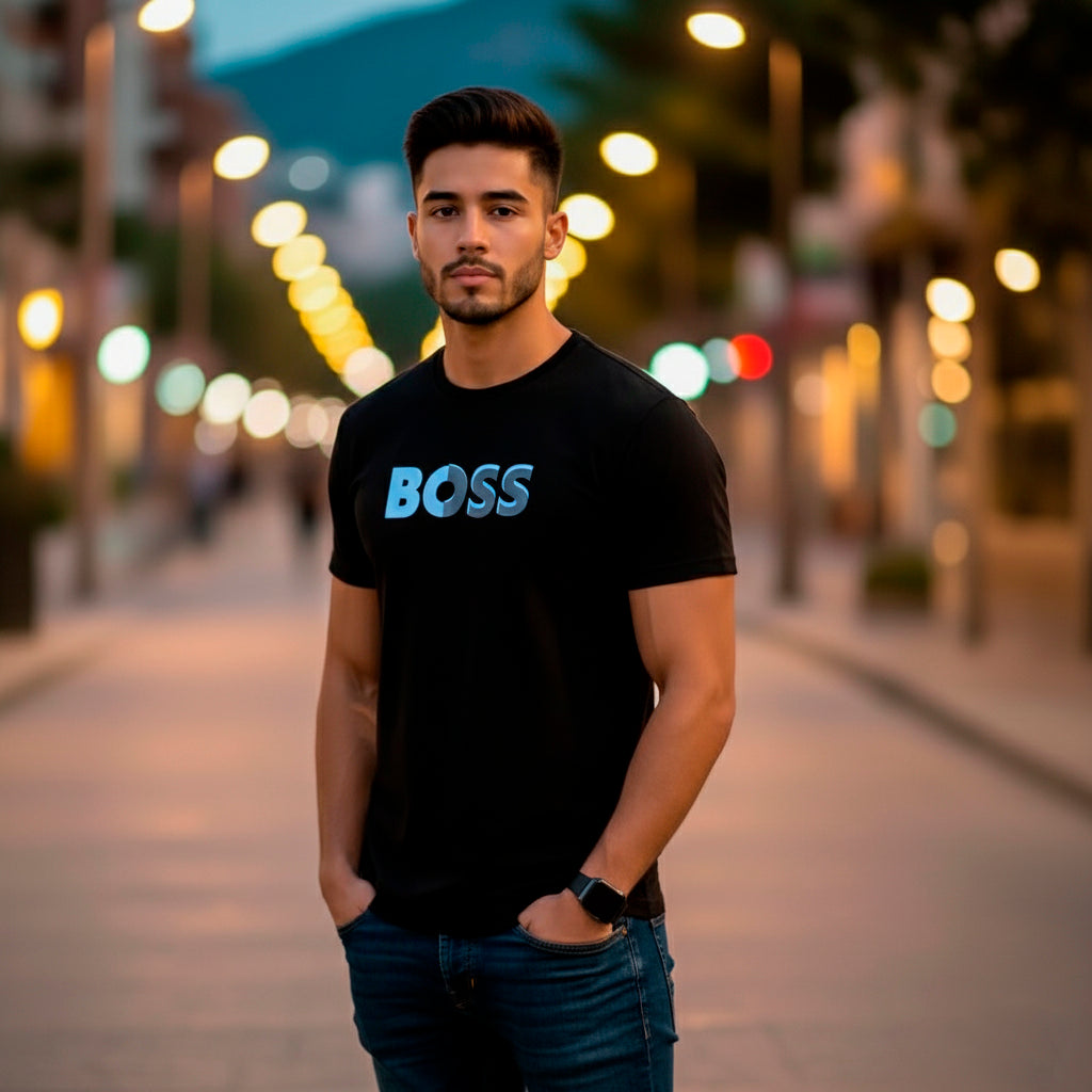 Camiseta 786652 Estampada Negra Para Hombre