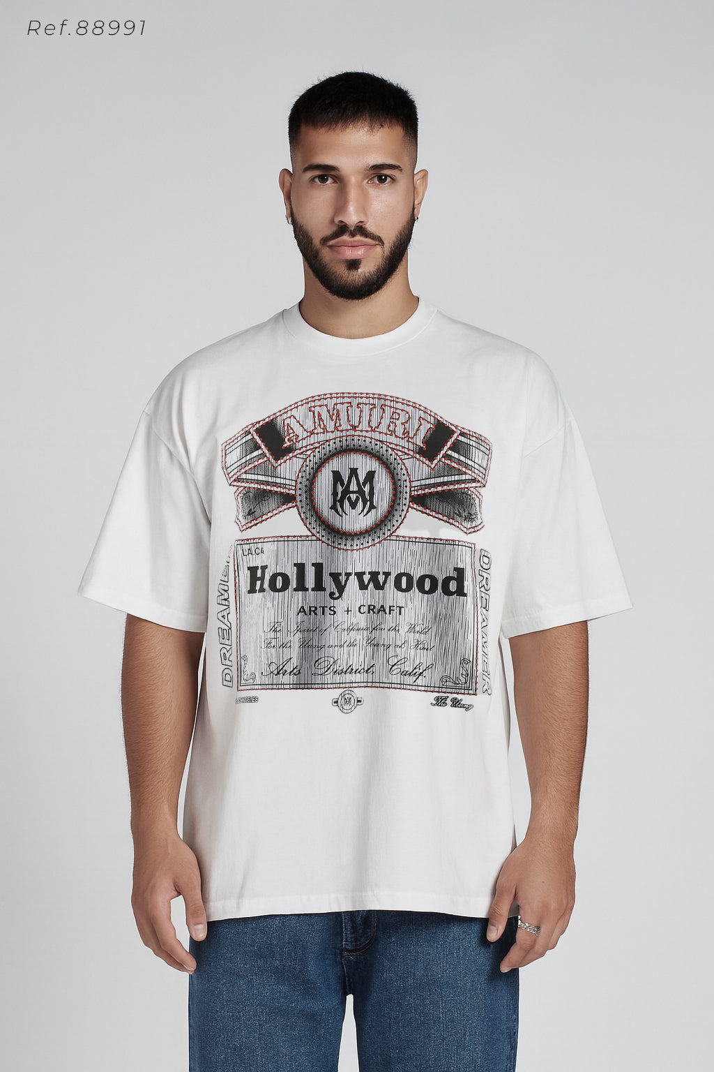 Camiseta 88991 Oversize Blanca Para Hombre