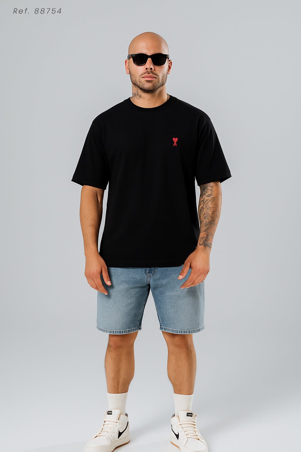 Camiseta 88754 Oversize Negro Para Hombre