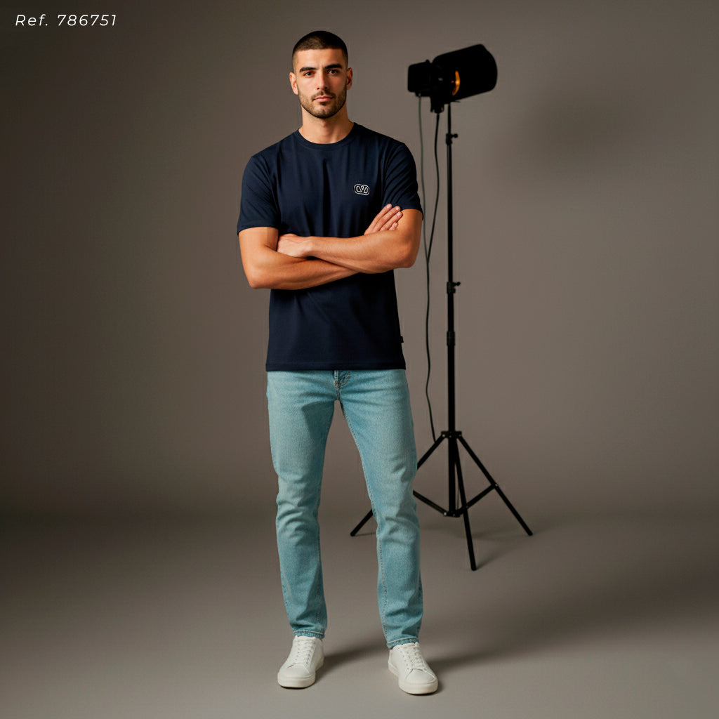 Camiseta 786751 Básica Azul Oscuro Para Hombre