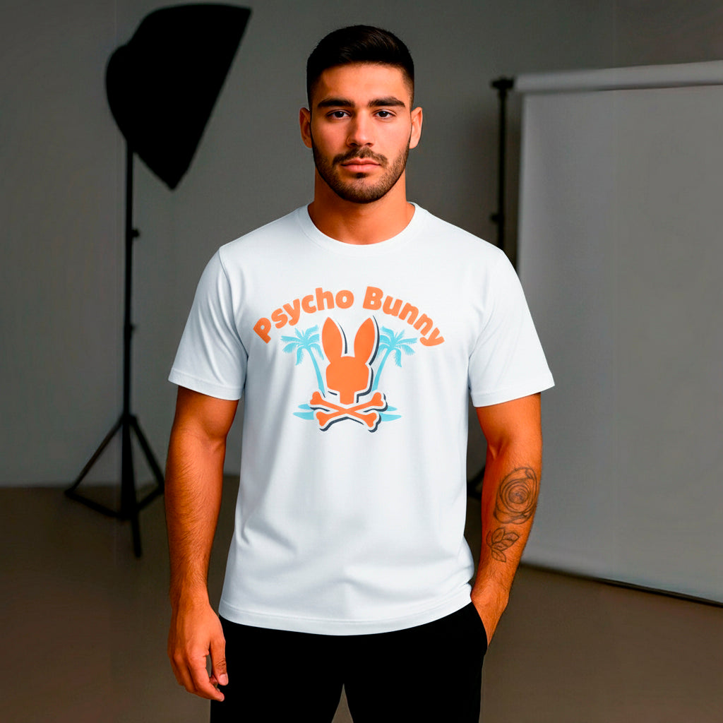 Camiseta 66610  Estampada Blanca Para Hombre