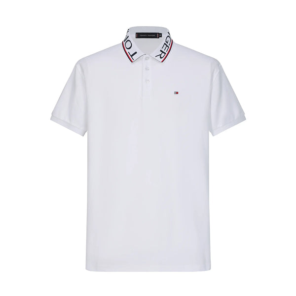 Camiseta TM008# Tipo Polo Blanca Para Hombre