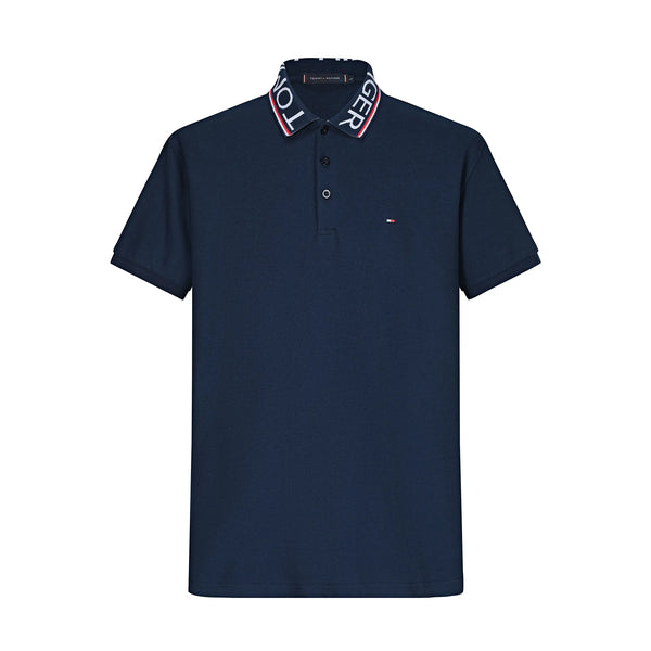 Camiseta TM008# Tipo Polo Azul Oscuro Para Hombre