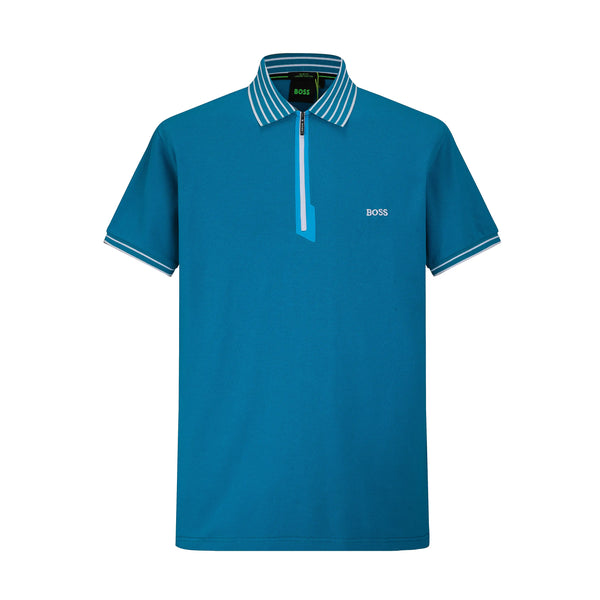 Camiseta 93005 Tipo Polo Azul Para Hombre