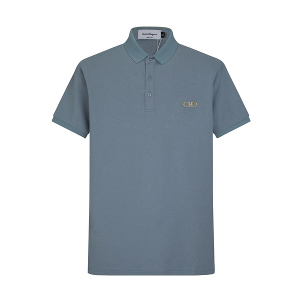 Camiseta 58186 Tipo Polo Azul Grey Para Hombre